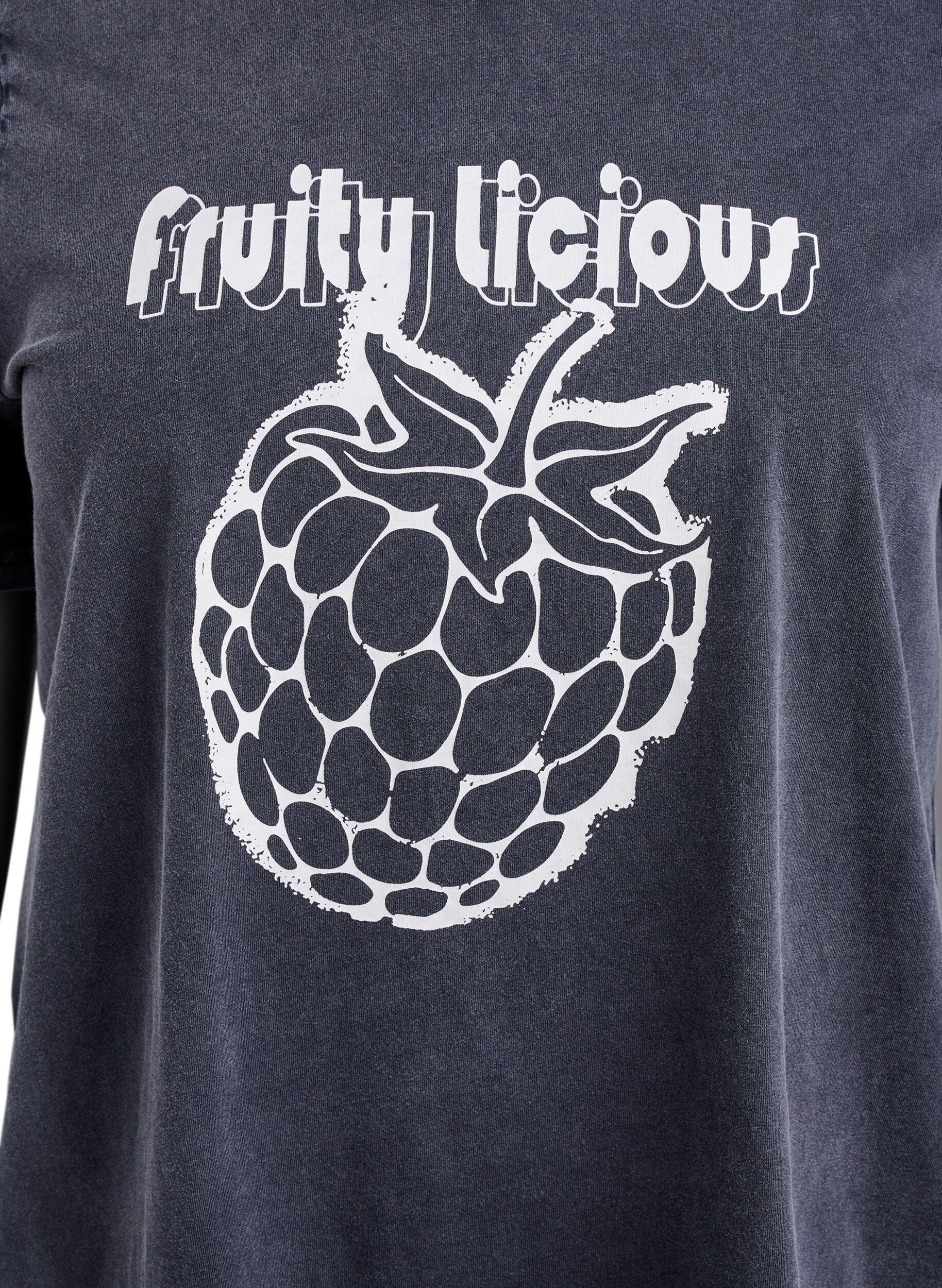 ZizziT-Shirt aus Bio-Baumwolle mit Grafikprint, Grau, Packshot image number 2