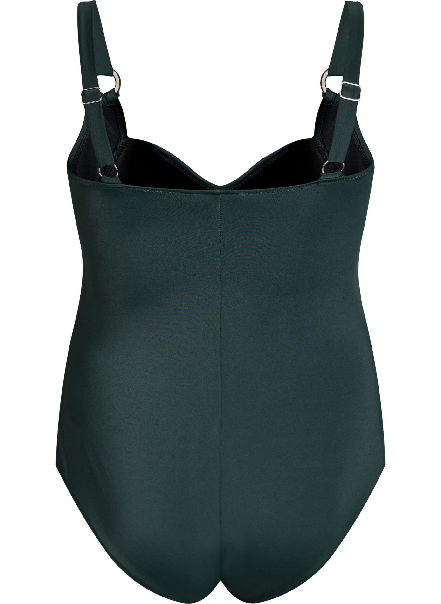 ZizziWattierter Badeanzug mit Drapierung, Gr&uuml;n, Packshot image number 1
