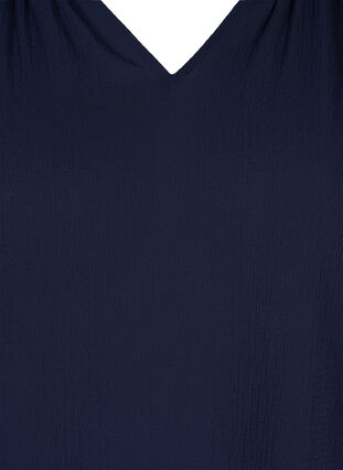 Kurzärmelige Bluse mit V-Ausschnitt, Navy Blazer, Packshot image number 2