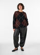 Strickjacke mit Argyle-Muster, Schwarz, Model image number 1
