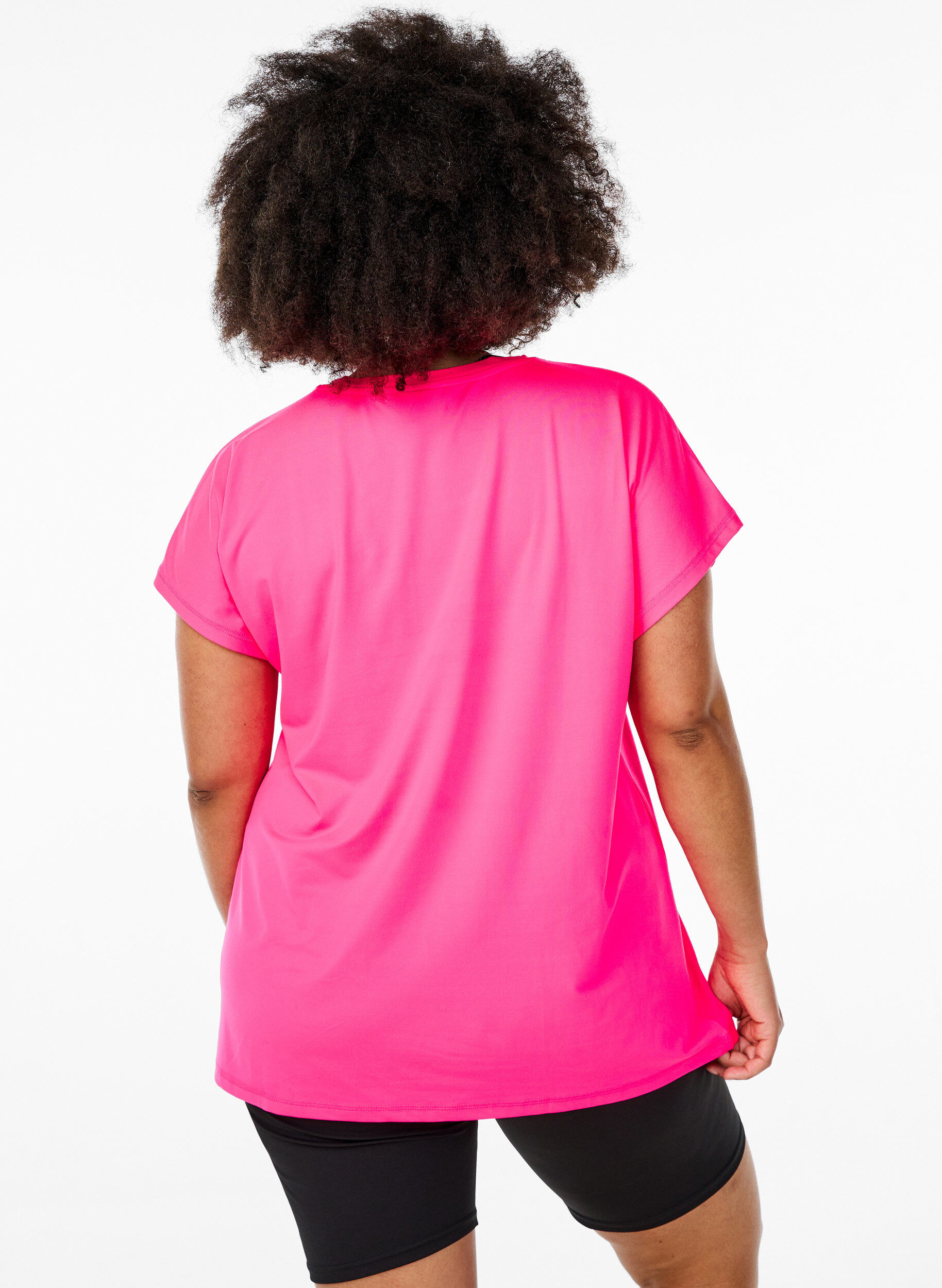 ZizziEinfarbiges Trainings-T-Shirt, Pink, Model image number 2