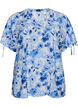 Bluse aus Viskose mit gerafften &Auml;rmeln, Blau, Packshot image number 0