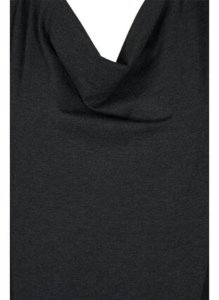 Einfarbige Tunika mit 3/4-Ärmeln, Dark Grey Melange, Packshot image number 2