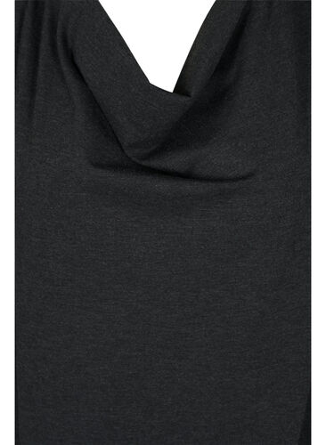 Einfarbige Tunika mit 3/4-Ärmeln, Dark Grey Melange, Packshot image number 2