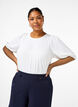Bluse mit kurzem Arm und Schleife hinten, Bright White, Model image number 0