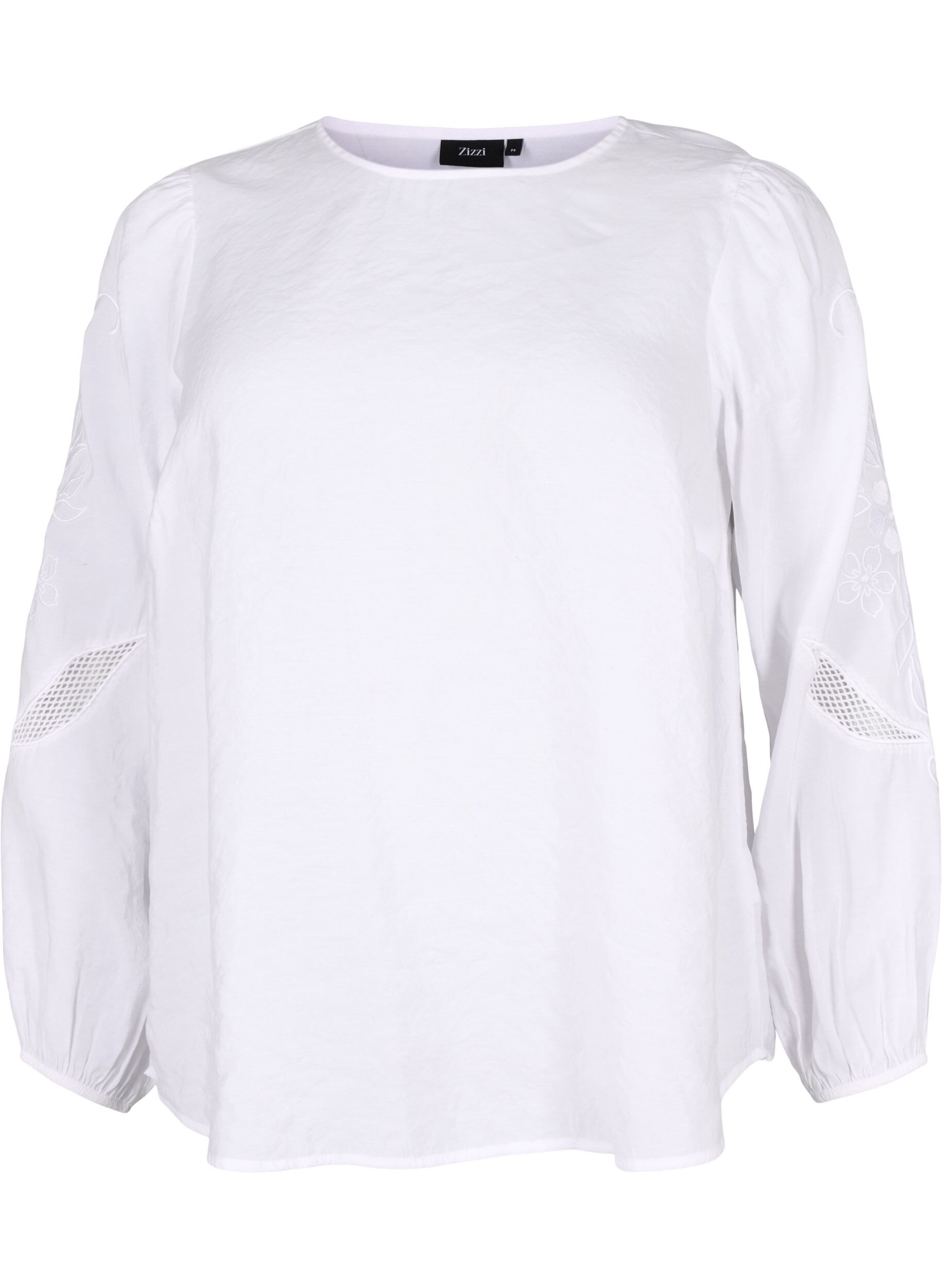 ZizziBluse aus TENCEL&trade;-Modal mit gestickten Details, Bright White, Packshot image number 0