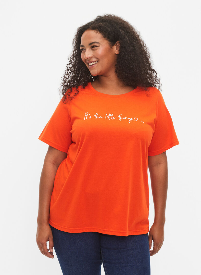 FLASH - T-Shirt mit Motiv, Orange.com, Model image number 0