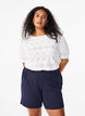  Kurz&auml;rmelige Bluse mit Lochmuster, Bright White, Model image number 0