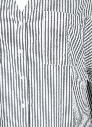 Gestreiftes Hemd mit Brusttaschen, White/Black Stripe, Packshot image number 2