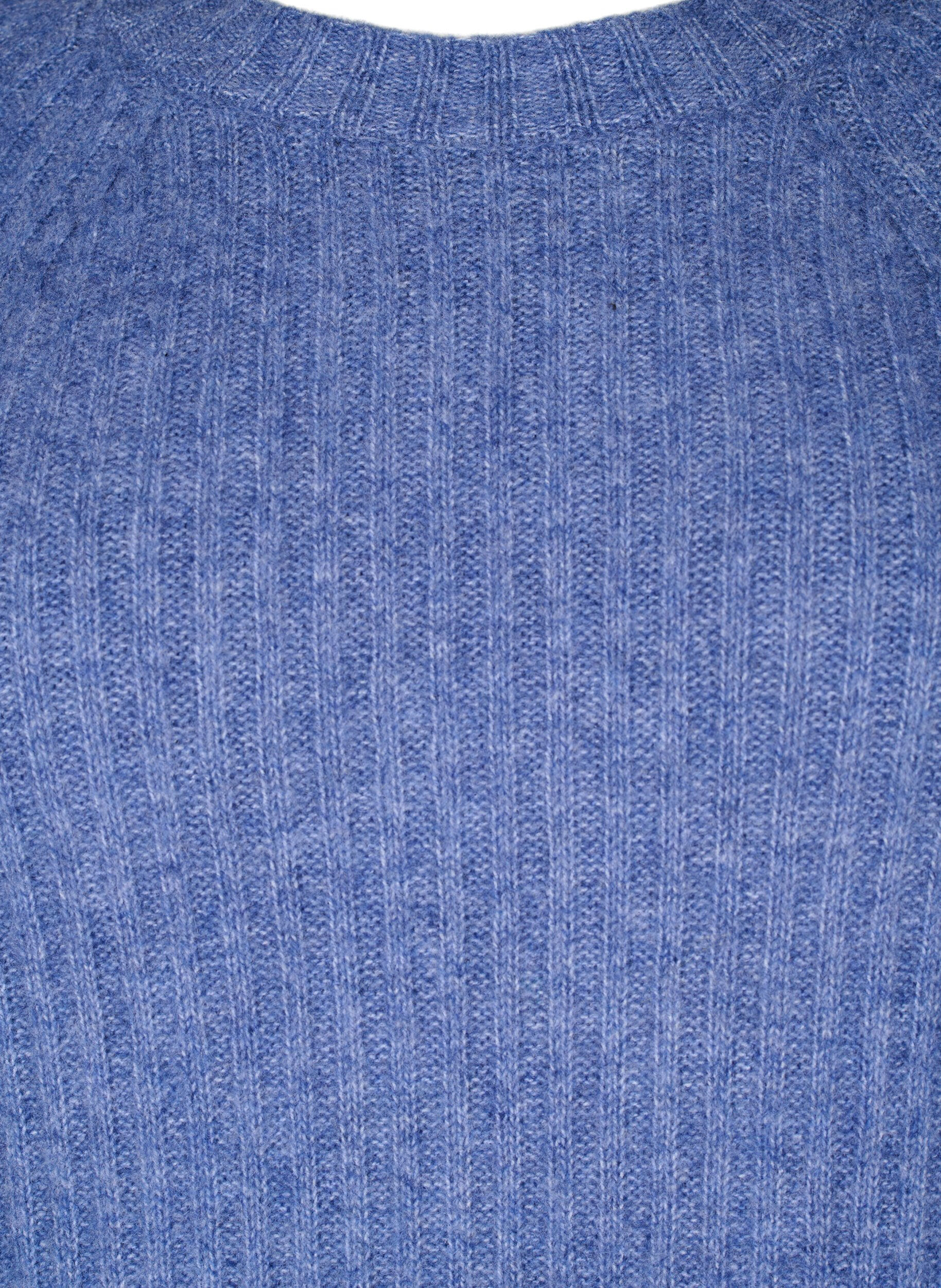 ZizziRippstrickkleid mit Schlitz, Gray Blue Mel., Packshot image number 2