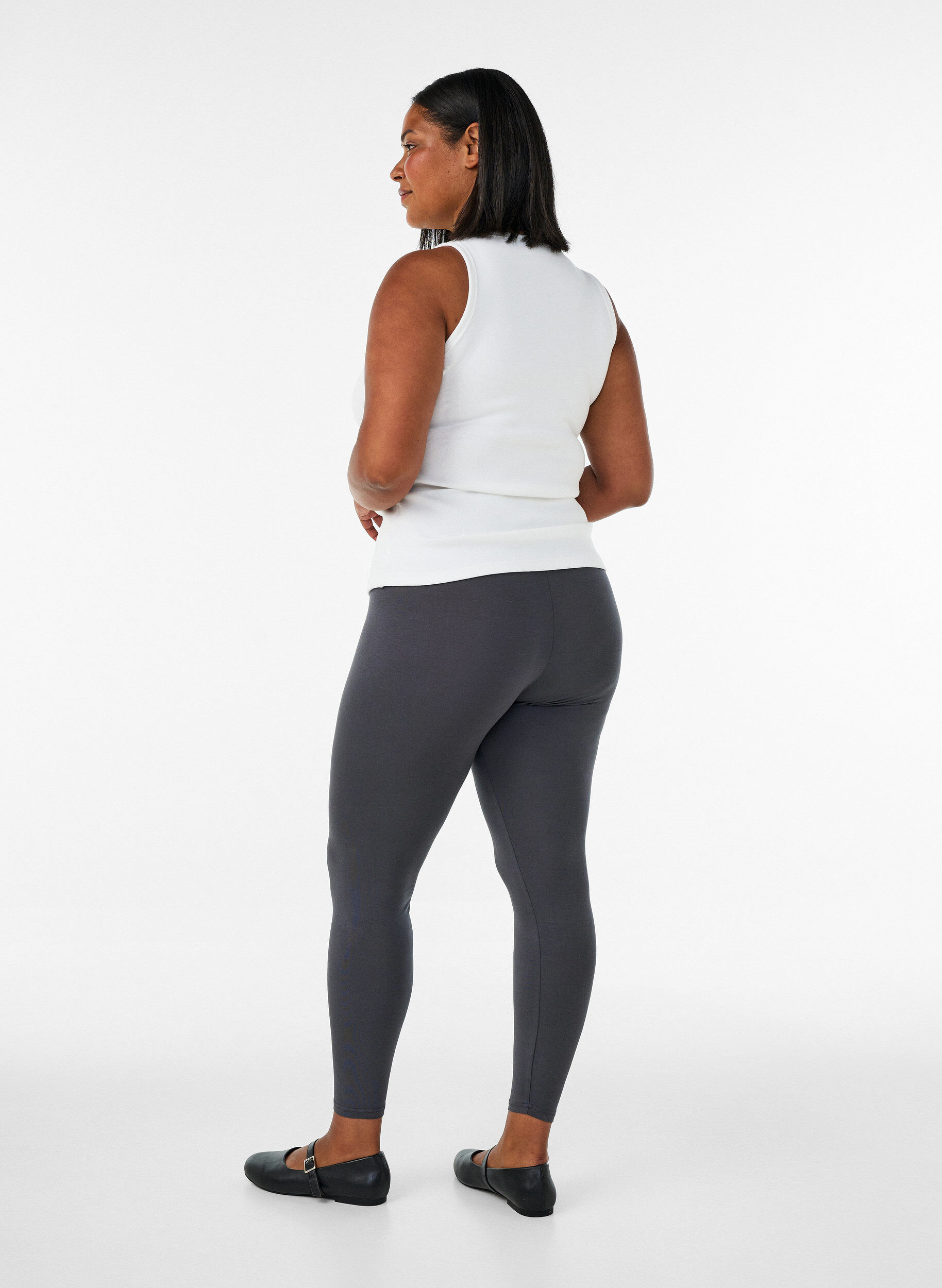 ZizziBasic-Leggings aus Viskose, Grau, Model image number 2
