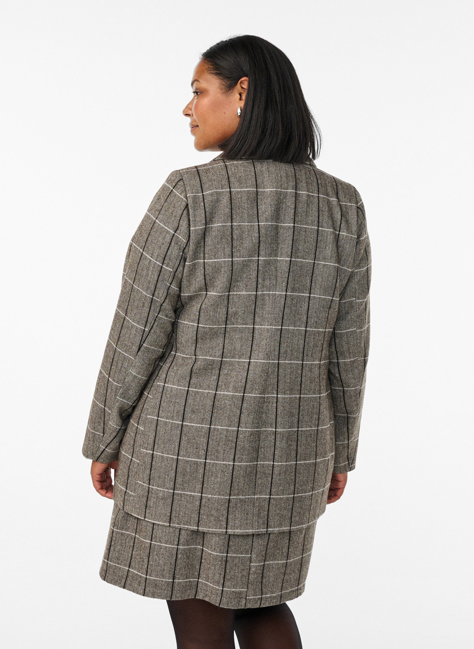 ZizziKlassischer karierter Blazer, Grau, Model image number 2