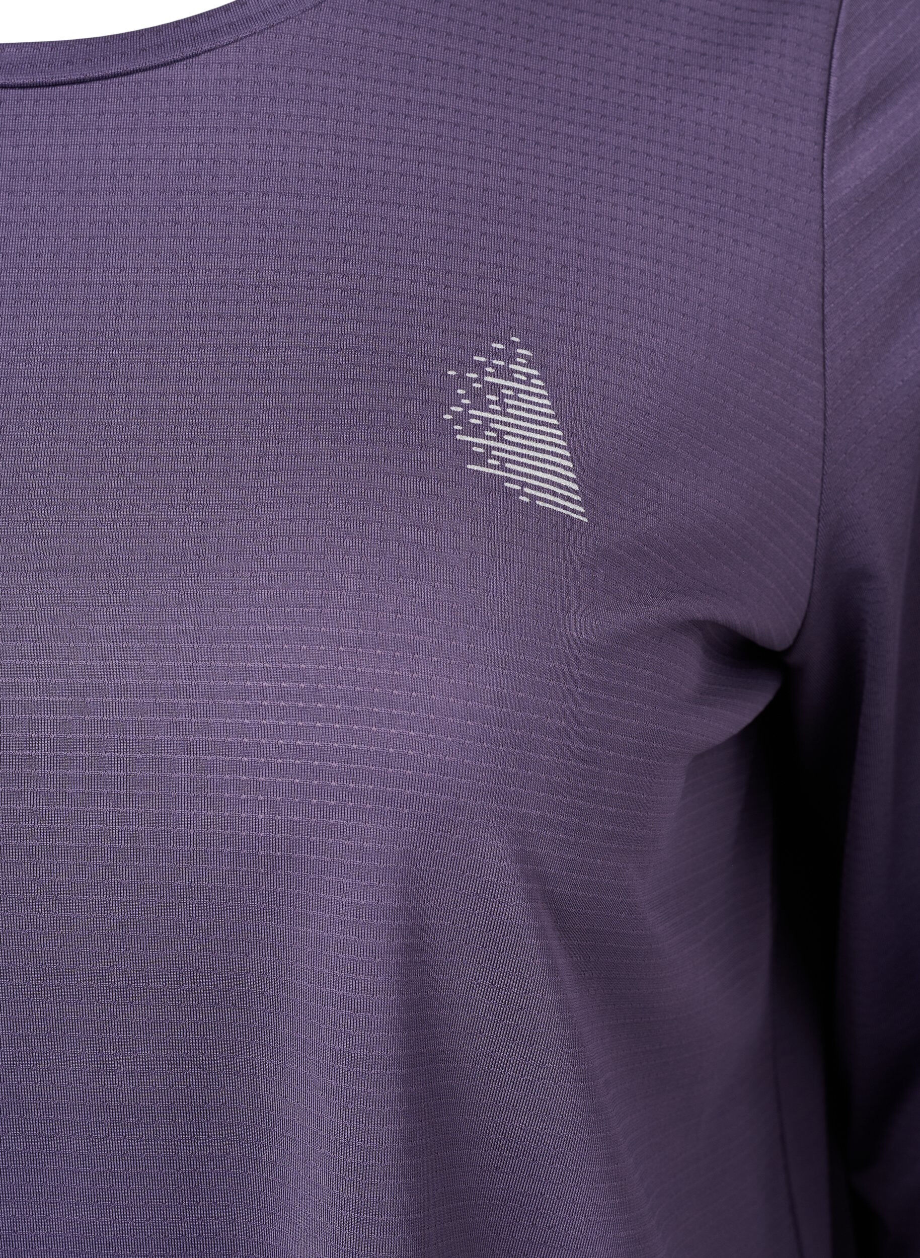 ZizziLang&auml;rmlige Trainingsbluse mit Struktur, Purple Plumeria, Packshot image number 2