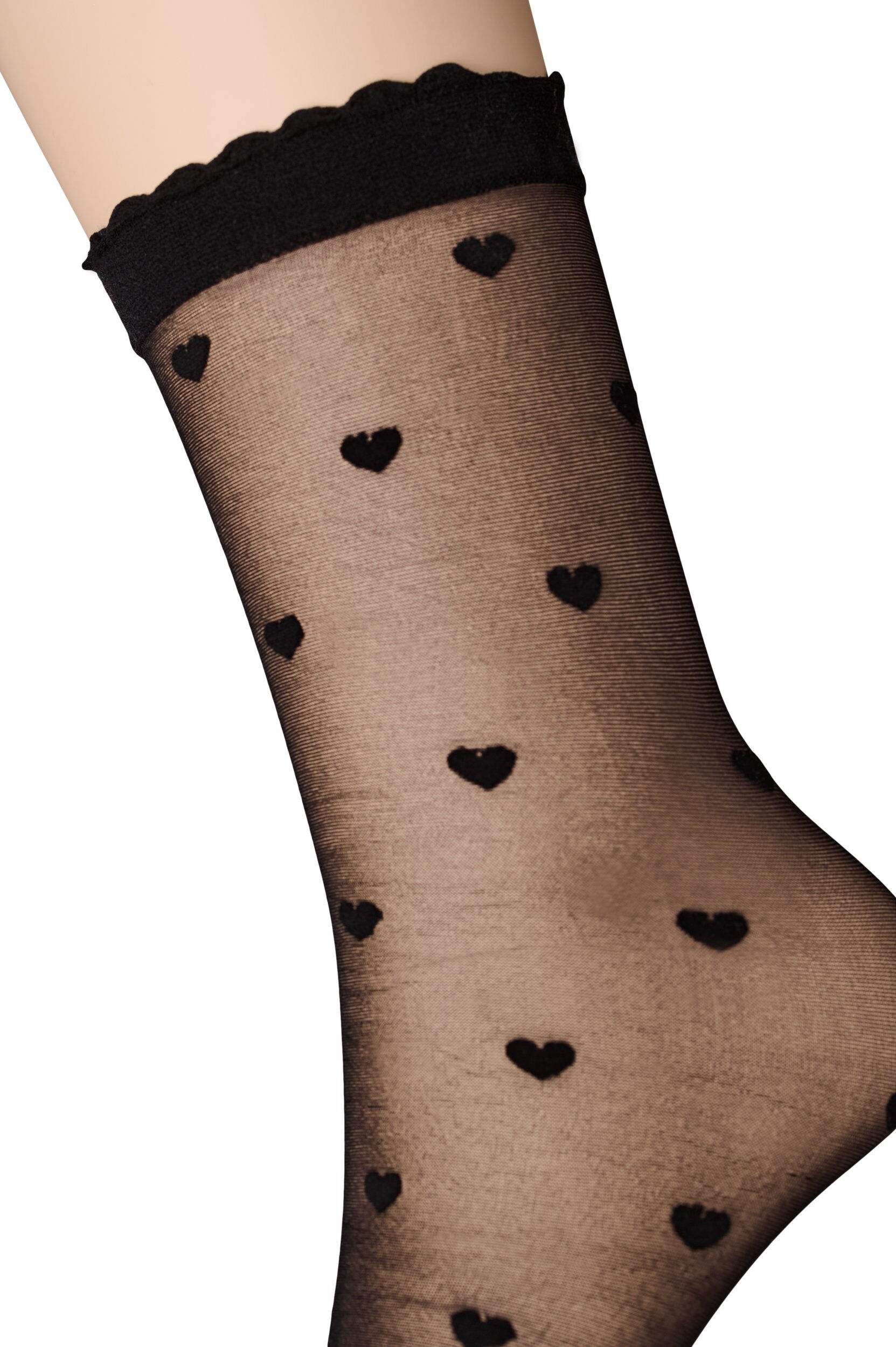 Zizzi2er-Pack Kn&ouml;chelsocken mit Herzchen, Schwarz, Packshot image number 2