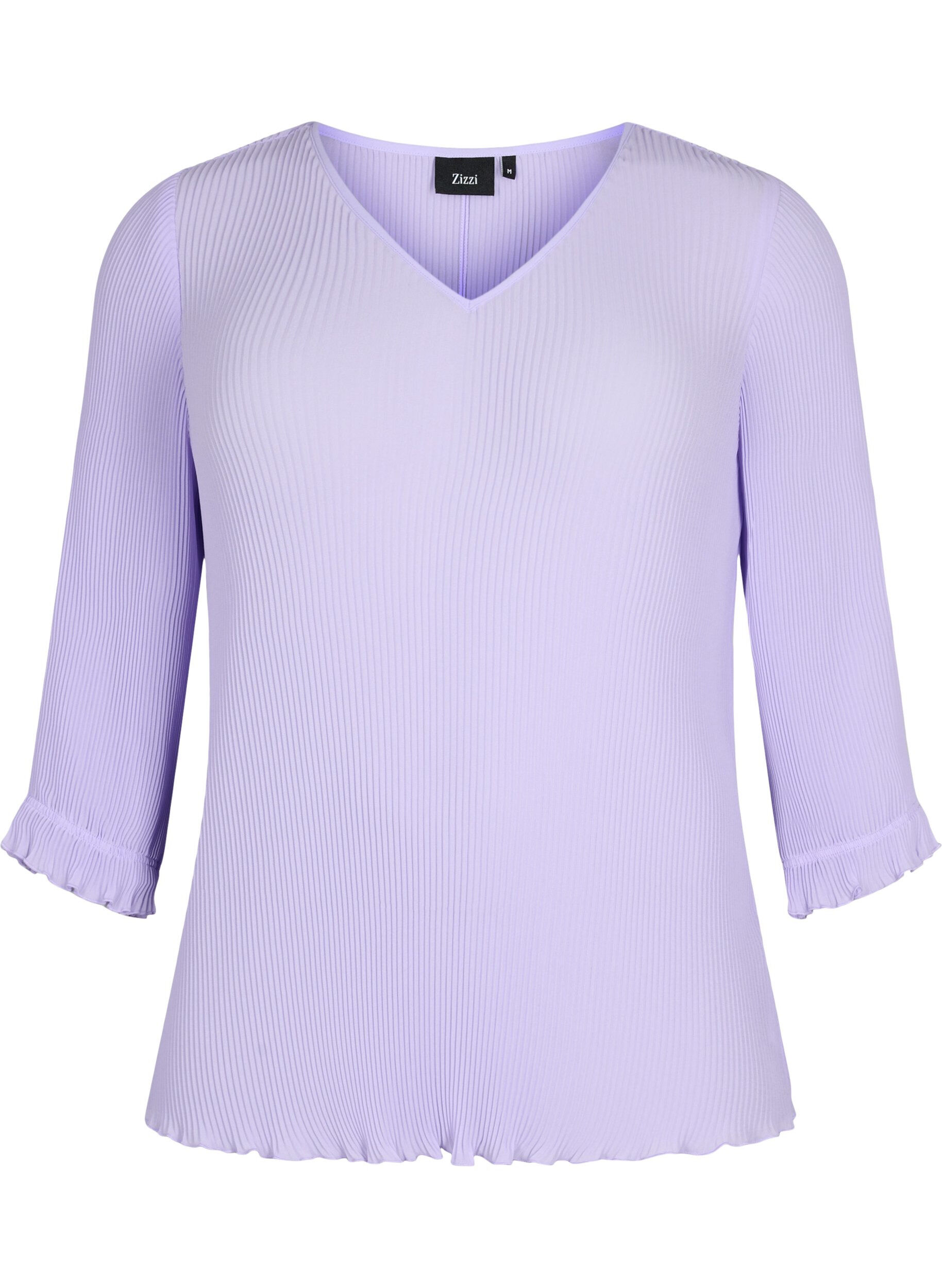 ZizziPlissierte Bluse mit 3/4-&Auml;rmeln, Lavender, Packshot image number 0