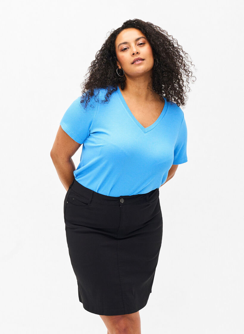 Kurzer Rock mit innen eingenähter kurzen Hose, Schwarz, Model image number 0