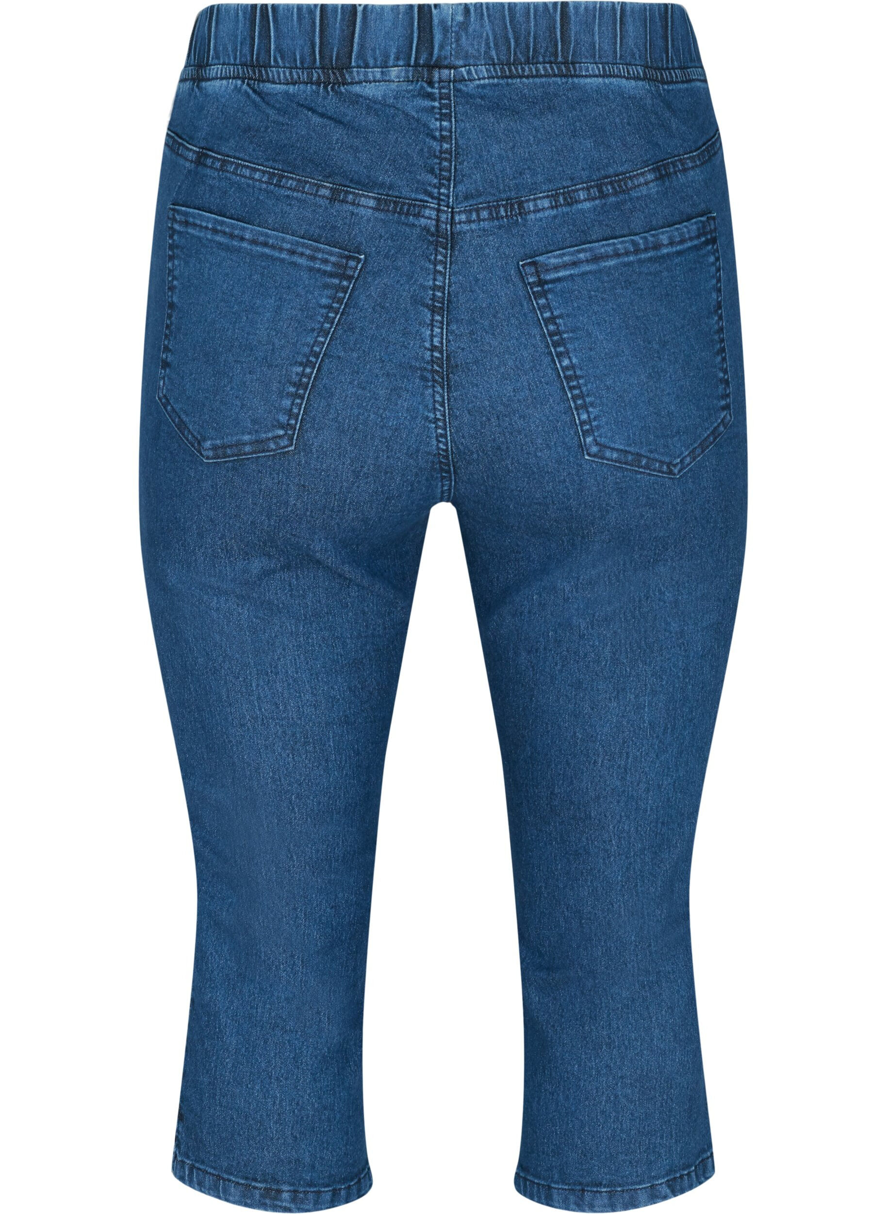 ZizziCaprihose in Baumwollmischung, Dark blue denim, Packshot image number 1