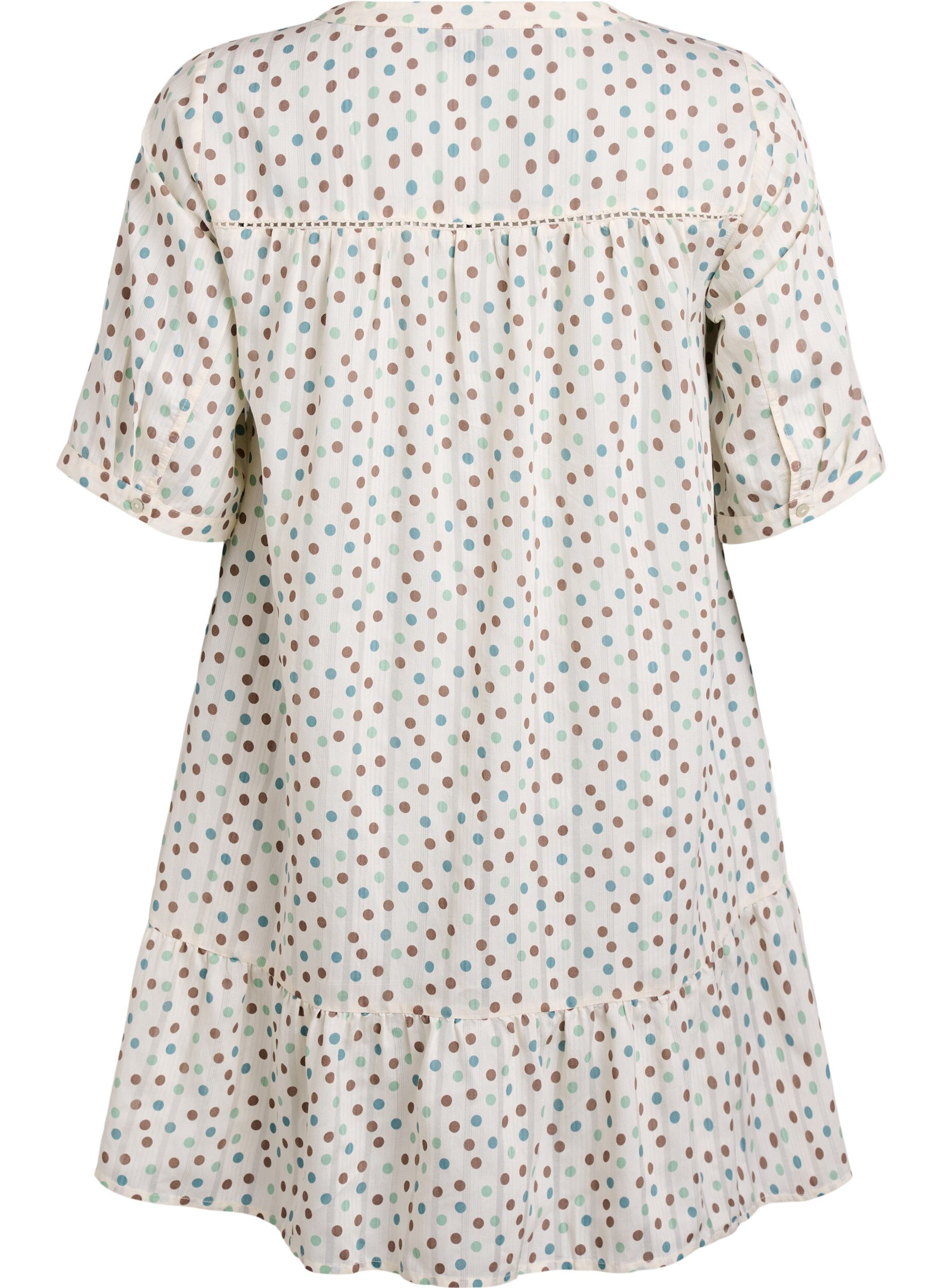 ZizziKurzes Viskosekleid mit Spitzenbesatz und A-Linien-Schnitt, Wei&szlig;, Packshot image number 1