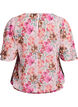 Gebl&uuml;mte Bluse mit kurzen &Auml;rmeln und Smock-Details, Rot, Packshot image number 1