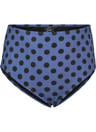 Hochtailliertes Bikiniunterteil mit Print, Blue Indigo Dot, Packshot image number 0