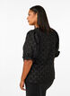 Kurzärmelige Jacquard-Bluse mit Schleifen, Black W. Bow, Model image number 1
