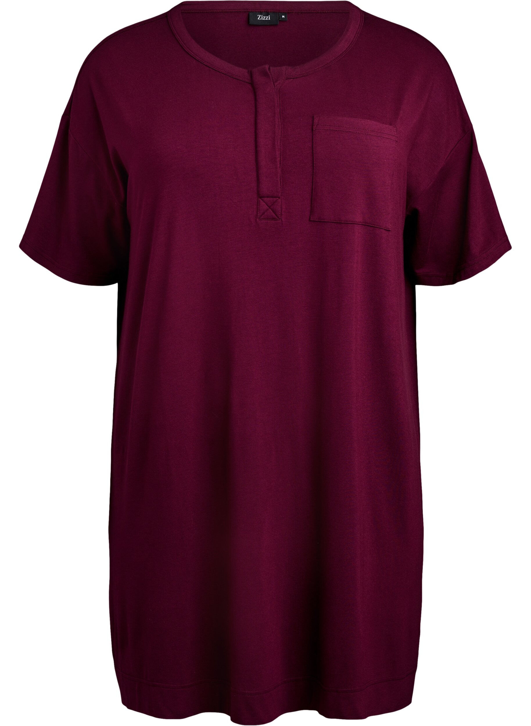 ZizziNachthemd aus Viskose mit kurzen &Auml;rmeln, Fig, Packshot image number 0