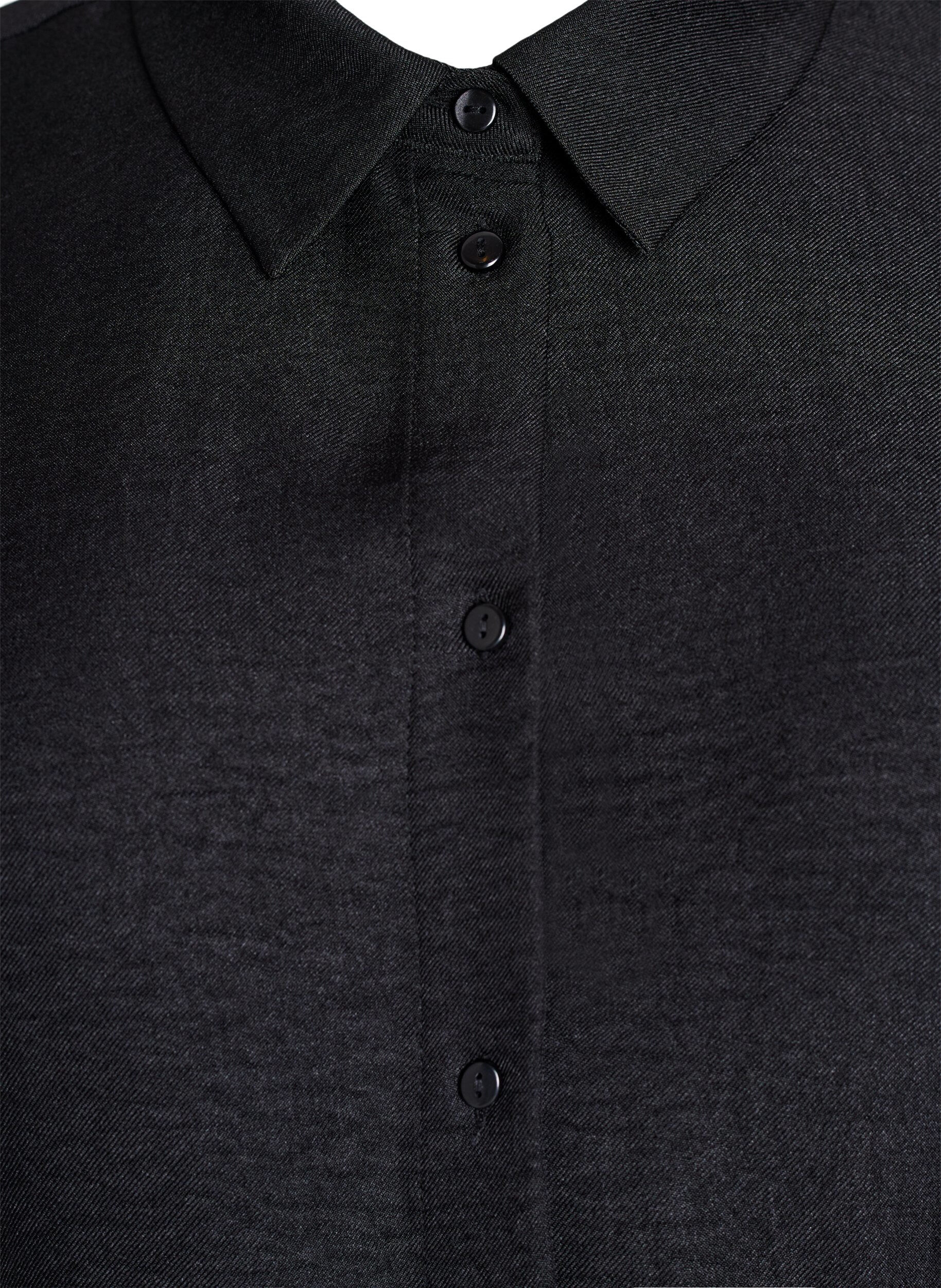 ZizziKnielanges Hemdkleid mit Bindeg&uuml;rtel, Schwarz, Packshot image number 2