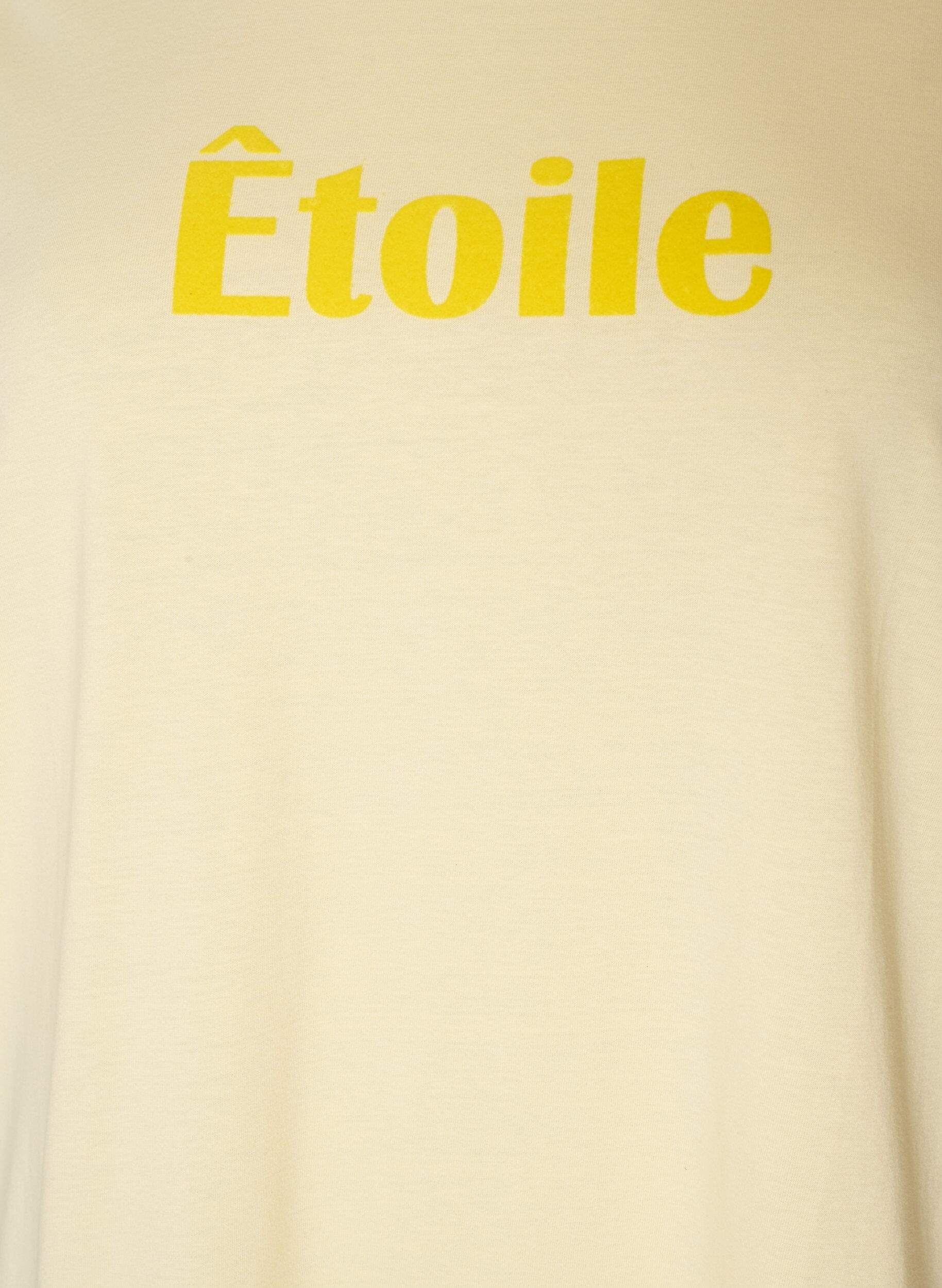 ZizziT-Shirt aus Bio-Baumwolle mit Text aus Velours, Gelb, Packshot image number 2
