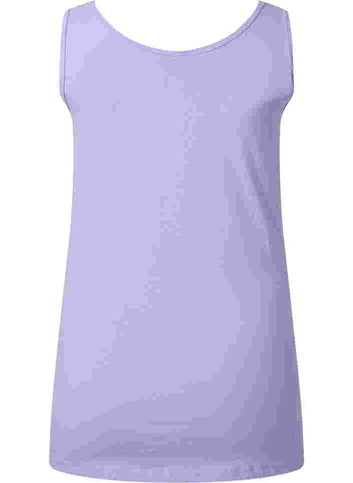 Einfarbiges basic Top aus Baumwolle, Lavender, Packshot image number 1