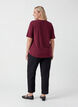 Kurz&auml;rmelige, gewebte Bluse mit Rundhals, Rot, Model image number 2