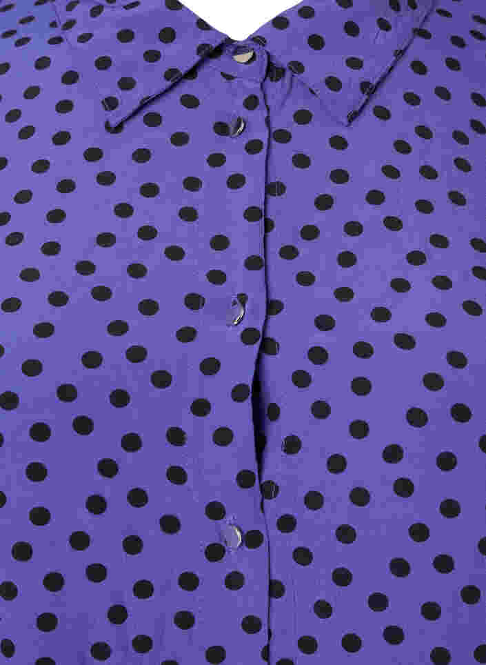 Langes Hemd mit Punkten aus Viskose, R.Blue w. Black Dot, Packshot image number 2