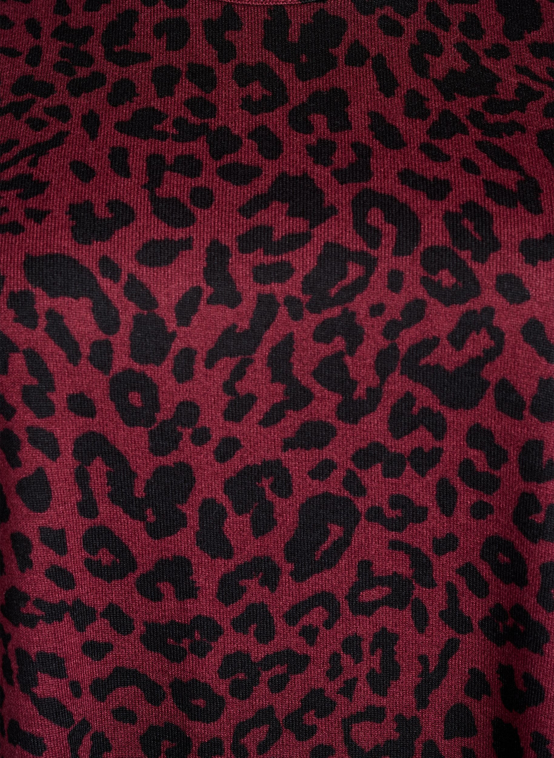 ZizziBluse mit Leopardenmuster und langen &Auml;rmeln, Dunkles Bordeaux, Packshot image number 2