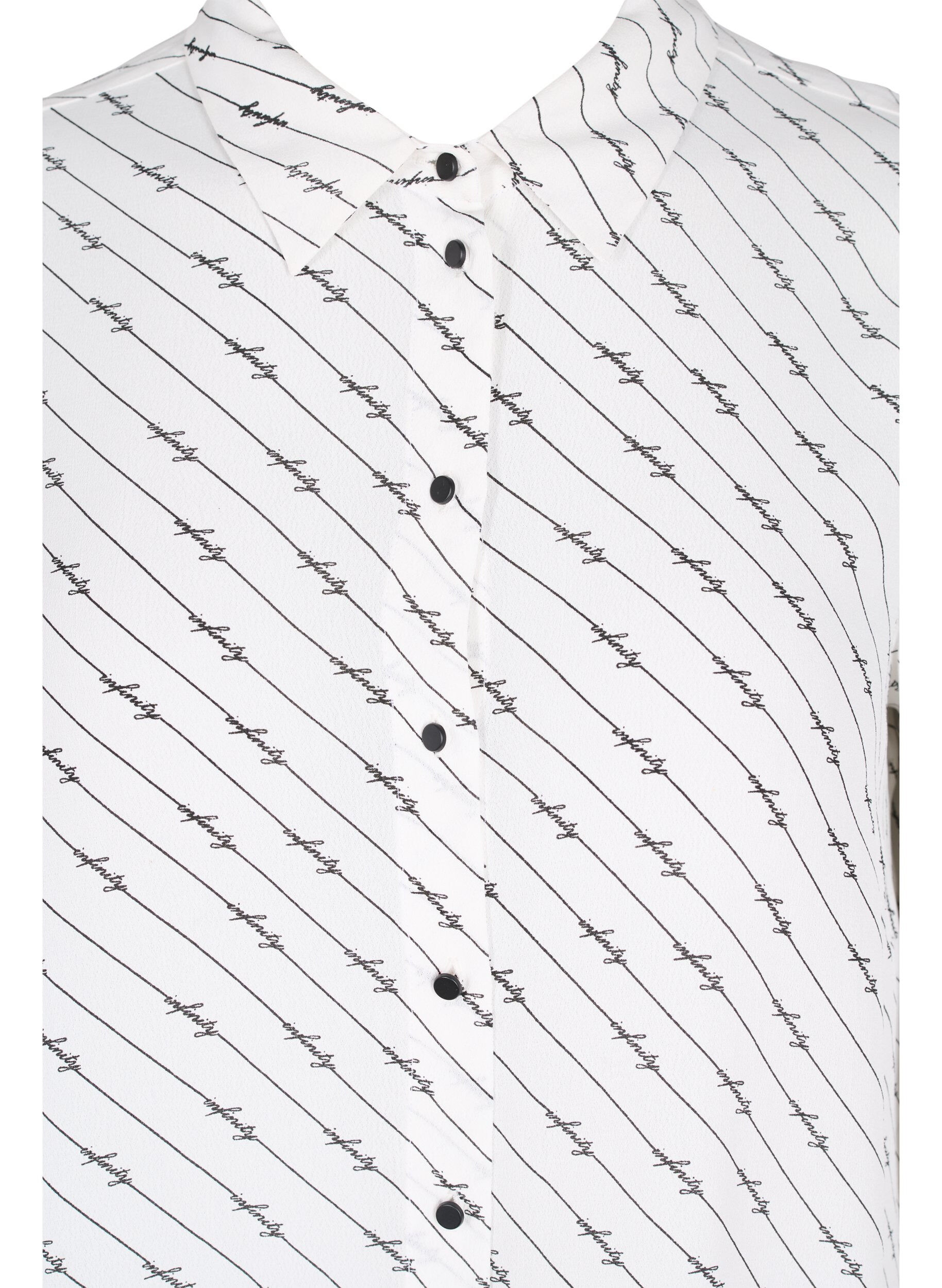 ZizziGestreiftes Hemdkleid aus Viskose, White AOP, Packshot image number 2