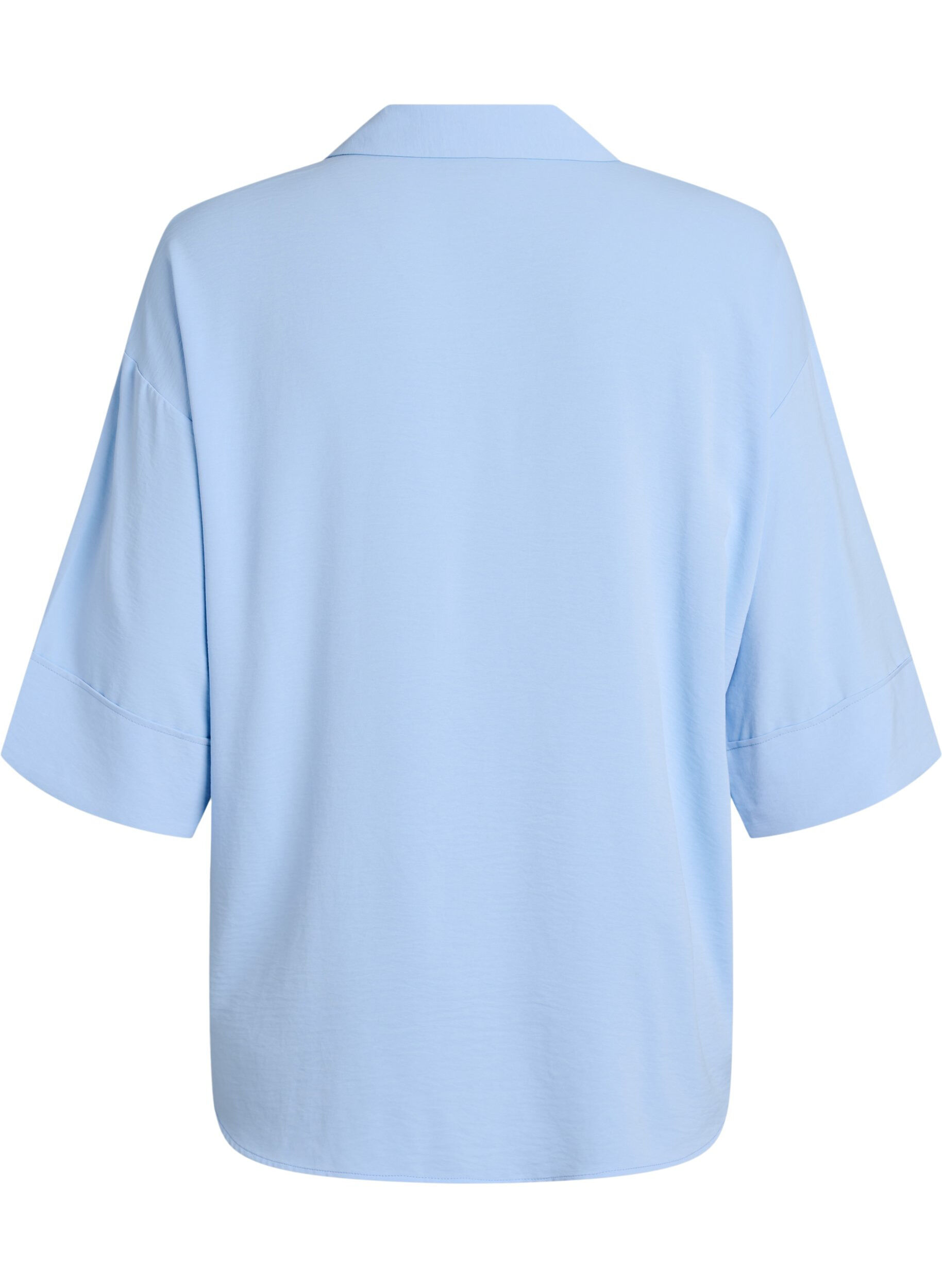 ZizziLockere Bluse mit V-Ausschnitt und 3/4-&Auml;rmeln, Blau, Packshot image number 1