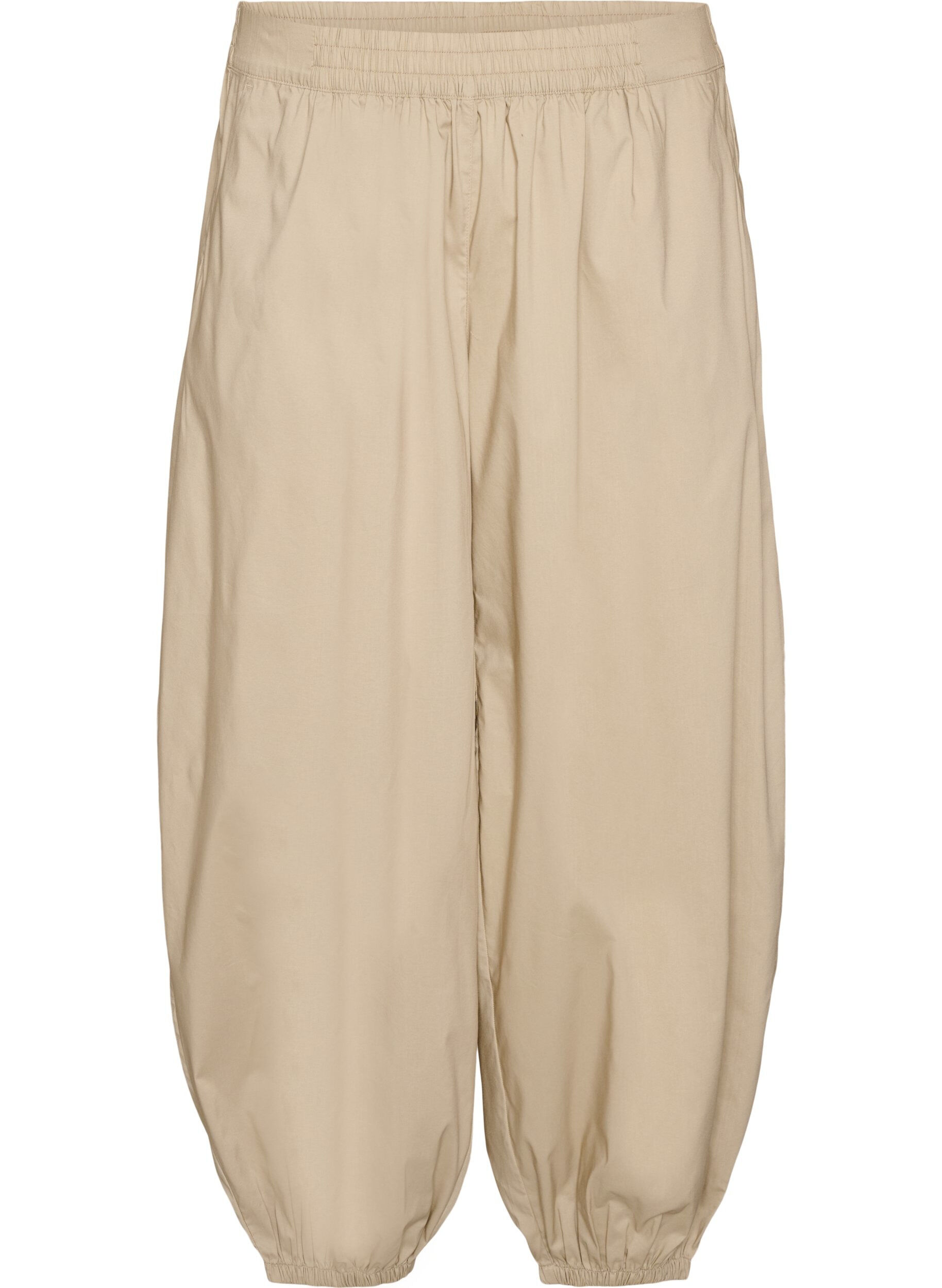 ZizziBallonhose mit Taschen und elastischem Bund, Beige, Packshot image number 0