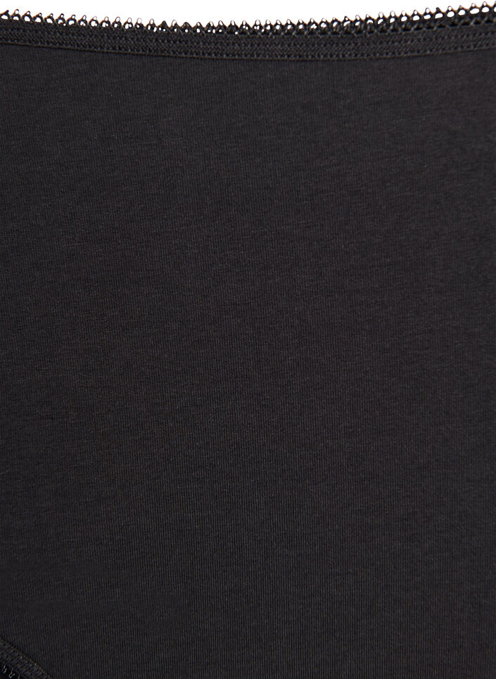 3er-Pack Baumwollslips mit regul&auml;rer Taillenh&ouml;he, Schwarz, Packshot image number 3
