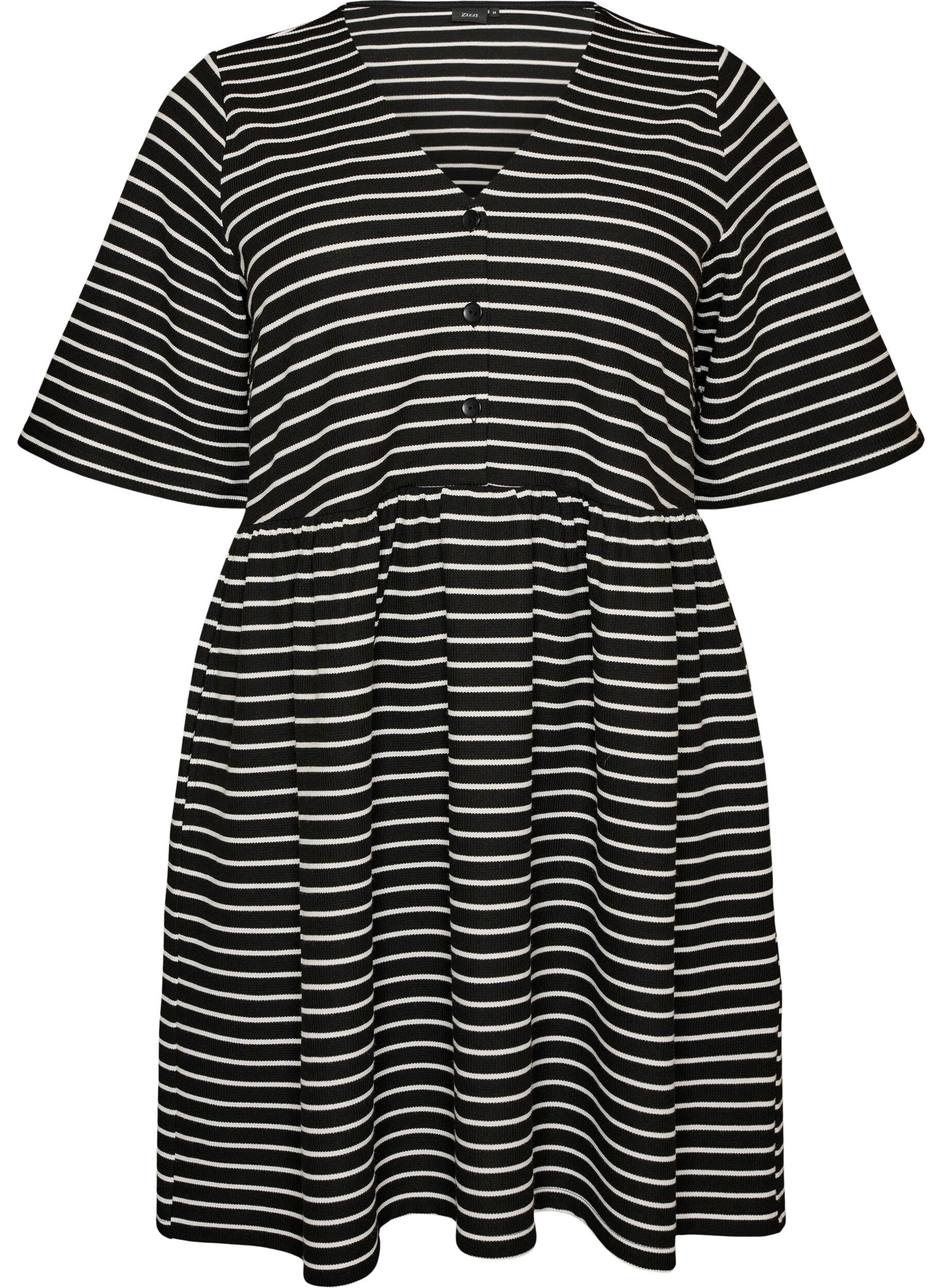 ZizziKleid mit gerippter Textur und Empire-Linie, Wei&szlig;, Packshot image number 0