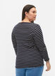 Gestreifte Bluse mit Rundhals, Night Sky Stripe, Model image number 1