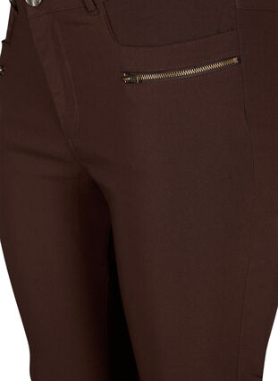 Eng anliegende Hose mit Reißverschlussdetails, Coffee Bean, Packshot image number 2