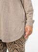 Lange Strickbluse mit Knopfdetail an der Seite, Simply Taupe Mel., Model image number 2