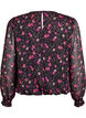 Gebl&uuml;mte Bluse aus Chiffon mit transparenten &Auml;rmeln, Schwarz, Packshot image number 1