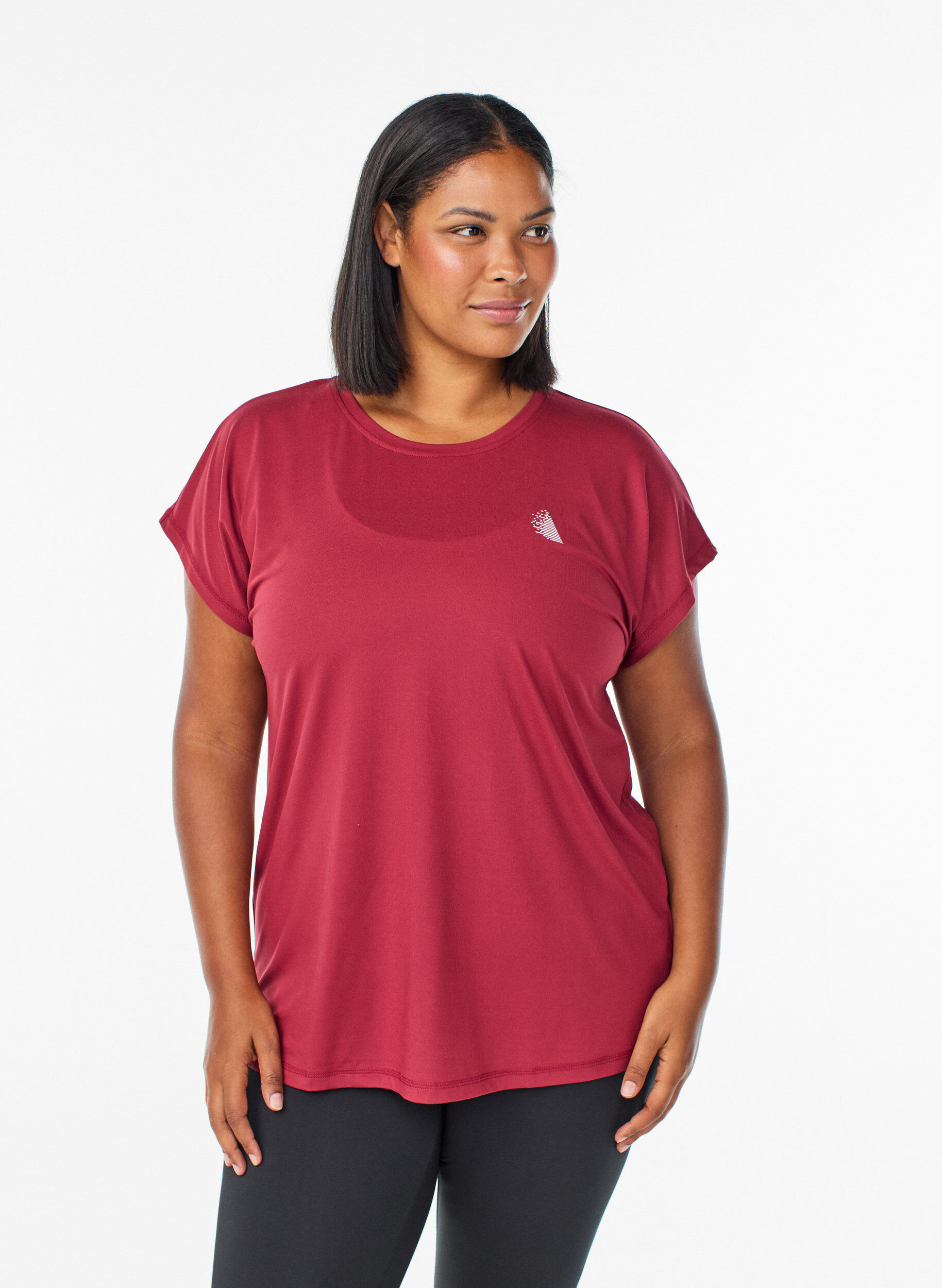 ZizziEinfarbiges Trainings-T-Shirt, Rot, Model image number 0
