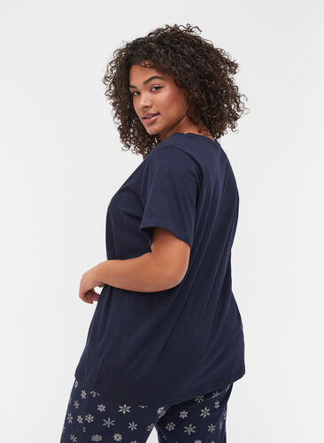 Nacht-T-Shirt aus Bio-Baumwolle mit Printdetails, Night Sky, Model image number 1