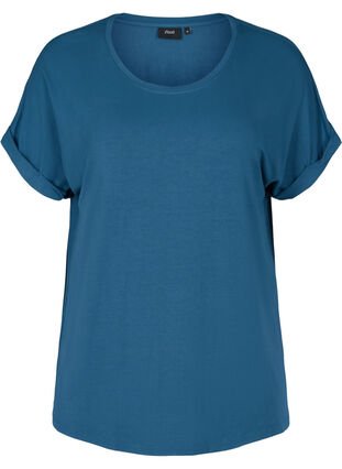 T-Shirt mit Rundhals, Majolica Blue, Packshot image number 0