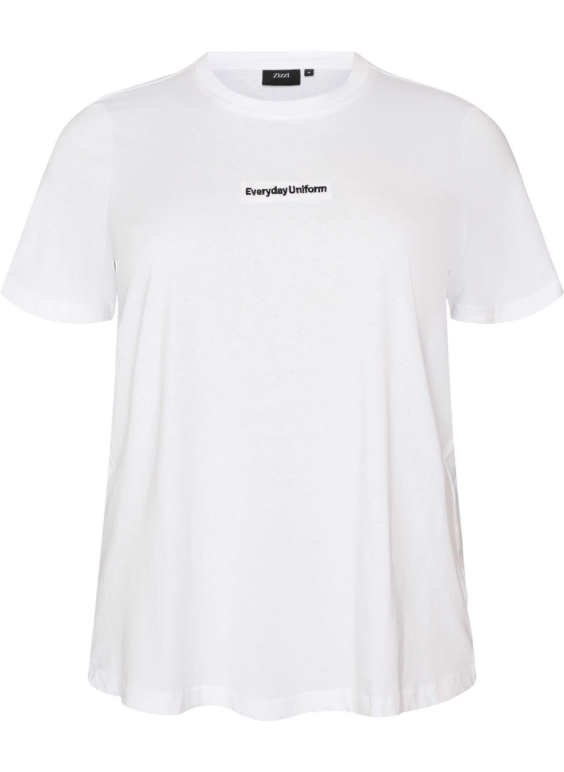 ZizziT-Shirt aus Baumwolle mit Text-Badge, Wei&szlig;, Packshot image number 0