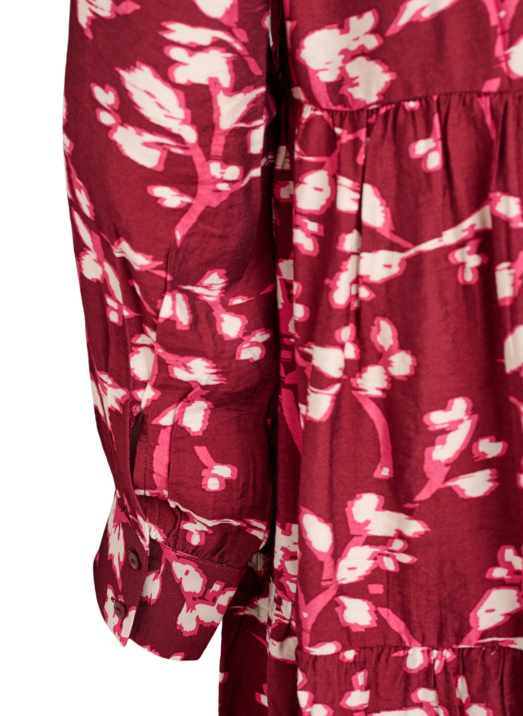 ZizziA-Linien-Kleid mit R&uuml;schenkragen, Rot, Packshot image number 3