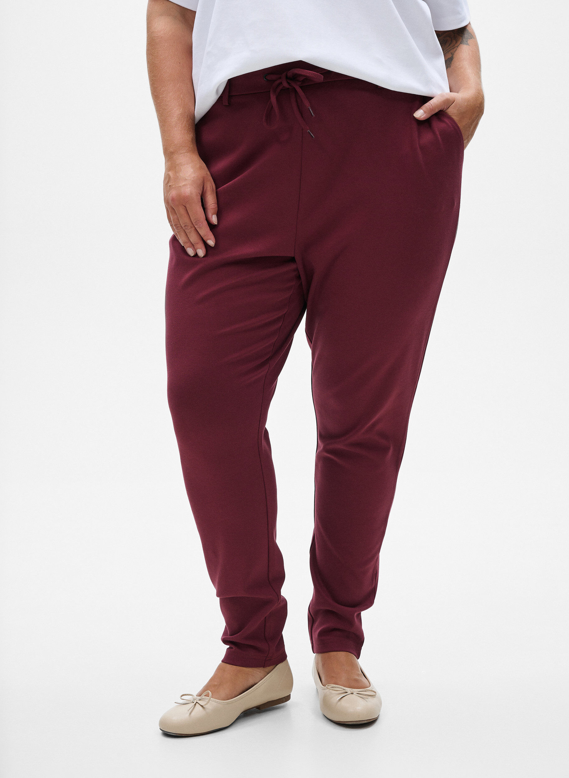 ZizziGek&uuml;rzte Maddison Hose, Dunkles Bordeaux, Model image number 3