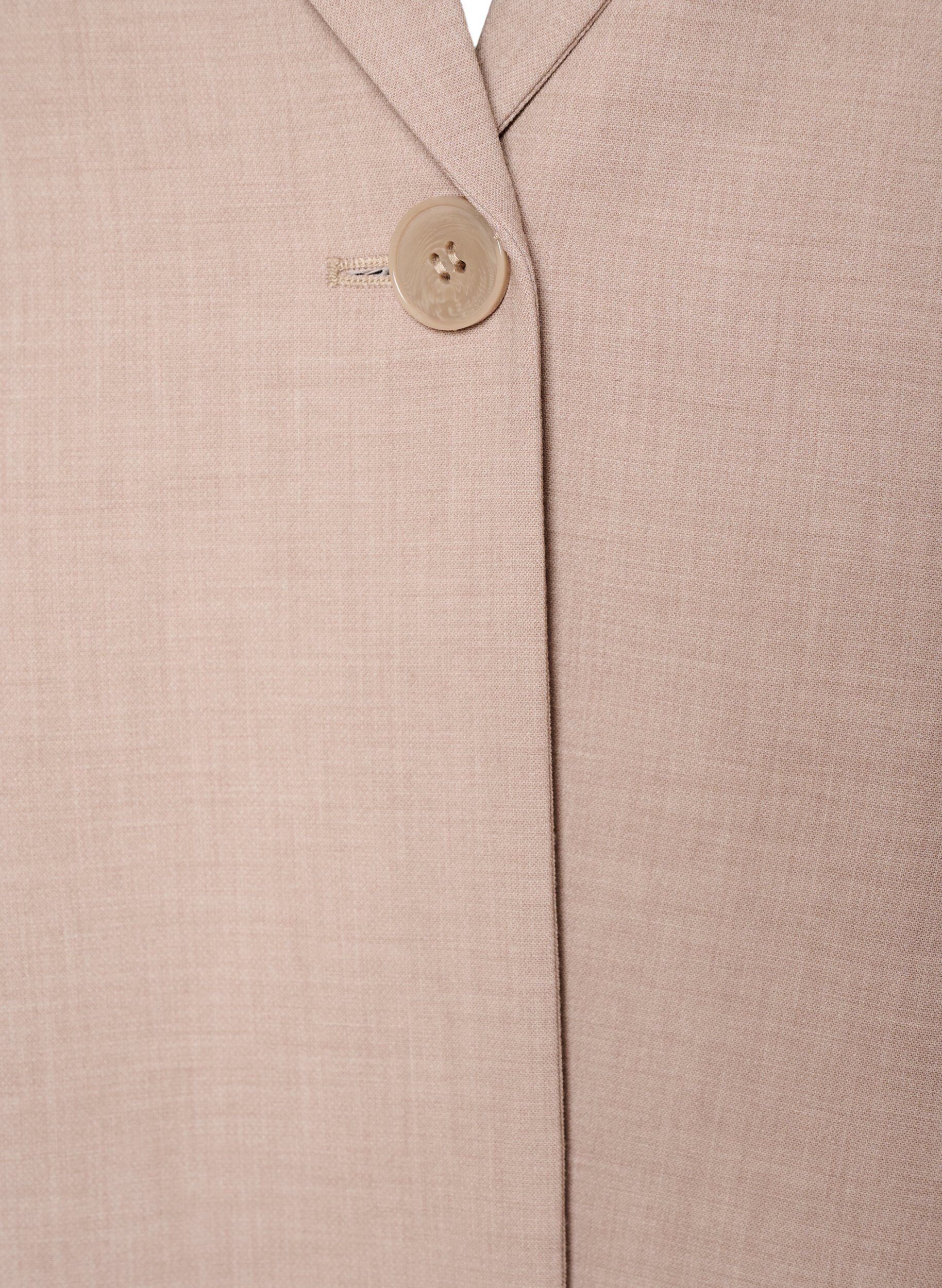 ZizziKlassischer Blazer mit Ein-Knopf-Verschluss und Taschen, Beige, Packshot image number 2