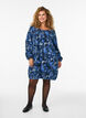 Kurzes Baumwollkleid mit Gummisaum und langen &Auml;rmeln, Blau, Model image number 1