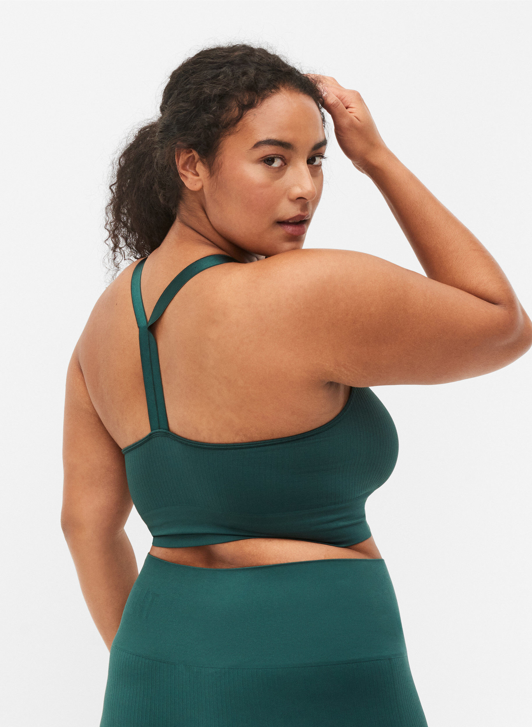 ZizziSeamless Sport-BH in Ripp-Qualit&auml;t, Pine Grove, Model image number 1